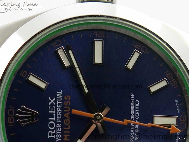 MiroTime 0226 Milgauss 116400 GV Noob 1:1 Green Sapphire Blue Dial on SS Bracelet A Thermal 3124